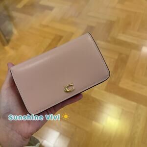 NWT Coach Essential Slim Card Case Wallet Leather CR990 in Gold/Cream